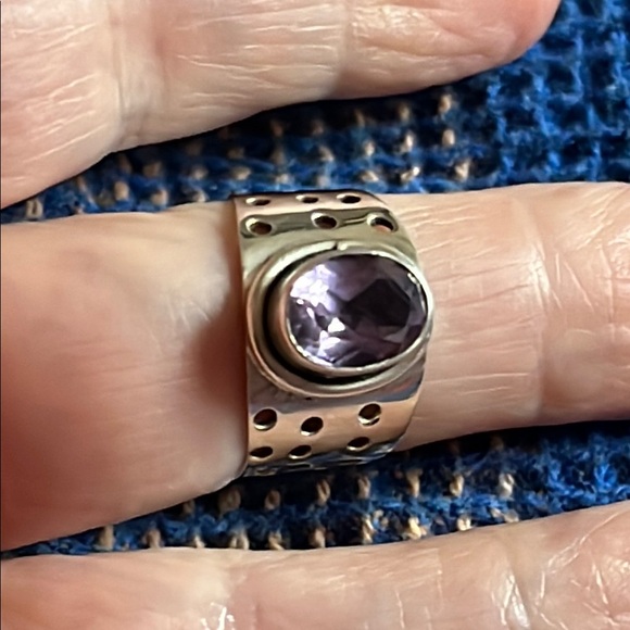 NWOT Sterling & Amethyst Ring 7 - Picture 1 of 4
